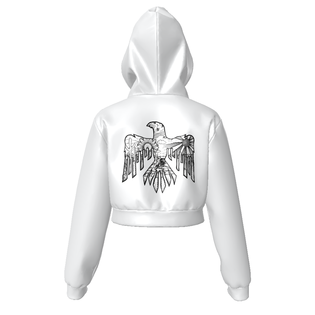 All-Over Print Women's Zip Up Crop Hoodie