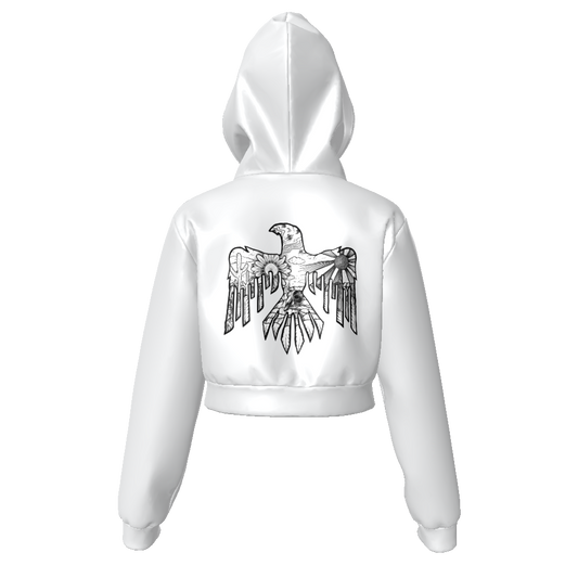 All-Over Print Women's Zip Up Crop Hoodie